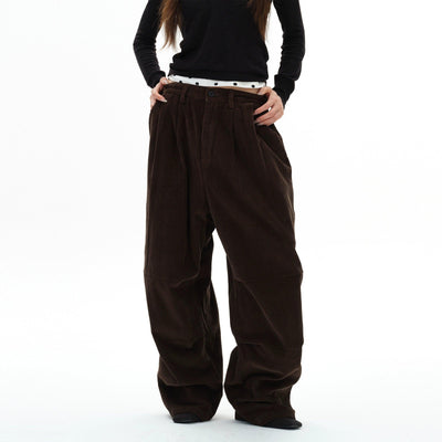 Fold Pleated Corduroy Pants Korean Street Fashion Pants By 77Flight Shop Online at OH Vault