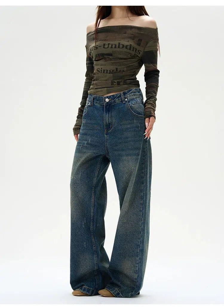 Faded Cat Scratched Jeans Korean Street Fashion Jeans By 77Flight Shop Online at OH Vault