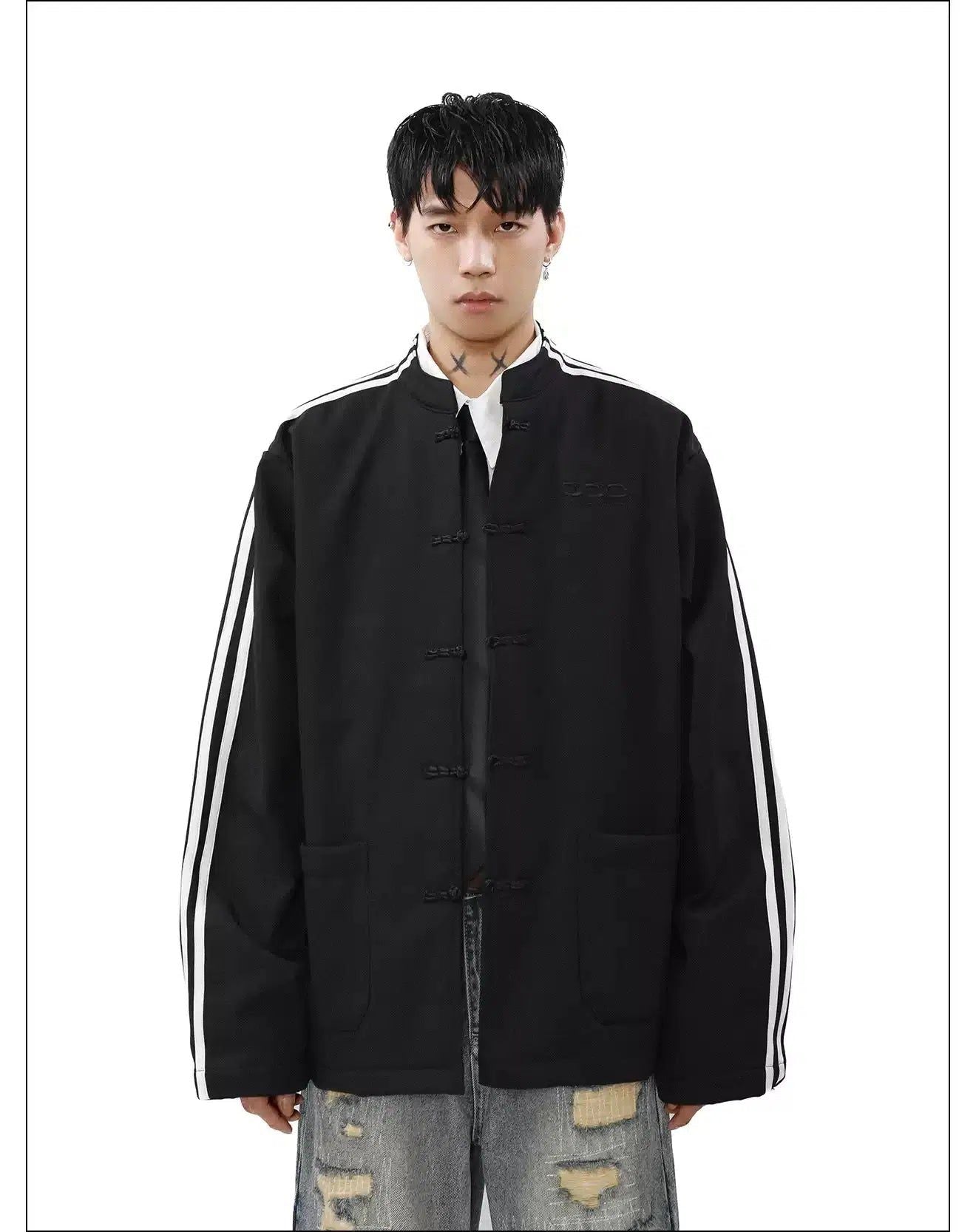 Oversized Side Stripes Jacket Korean Street Fashion Jacket By Mr Nearly Shop Online at OH Vault