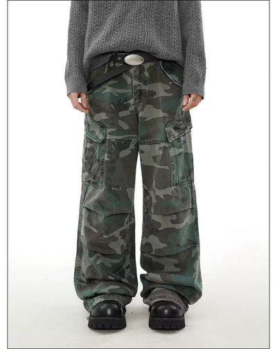 Camouflage Pattern Loose Jeans Korean Street Fashion Jeans By Mr Nearly Shop Online at OH Vault