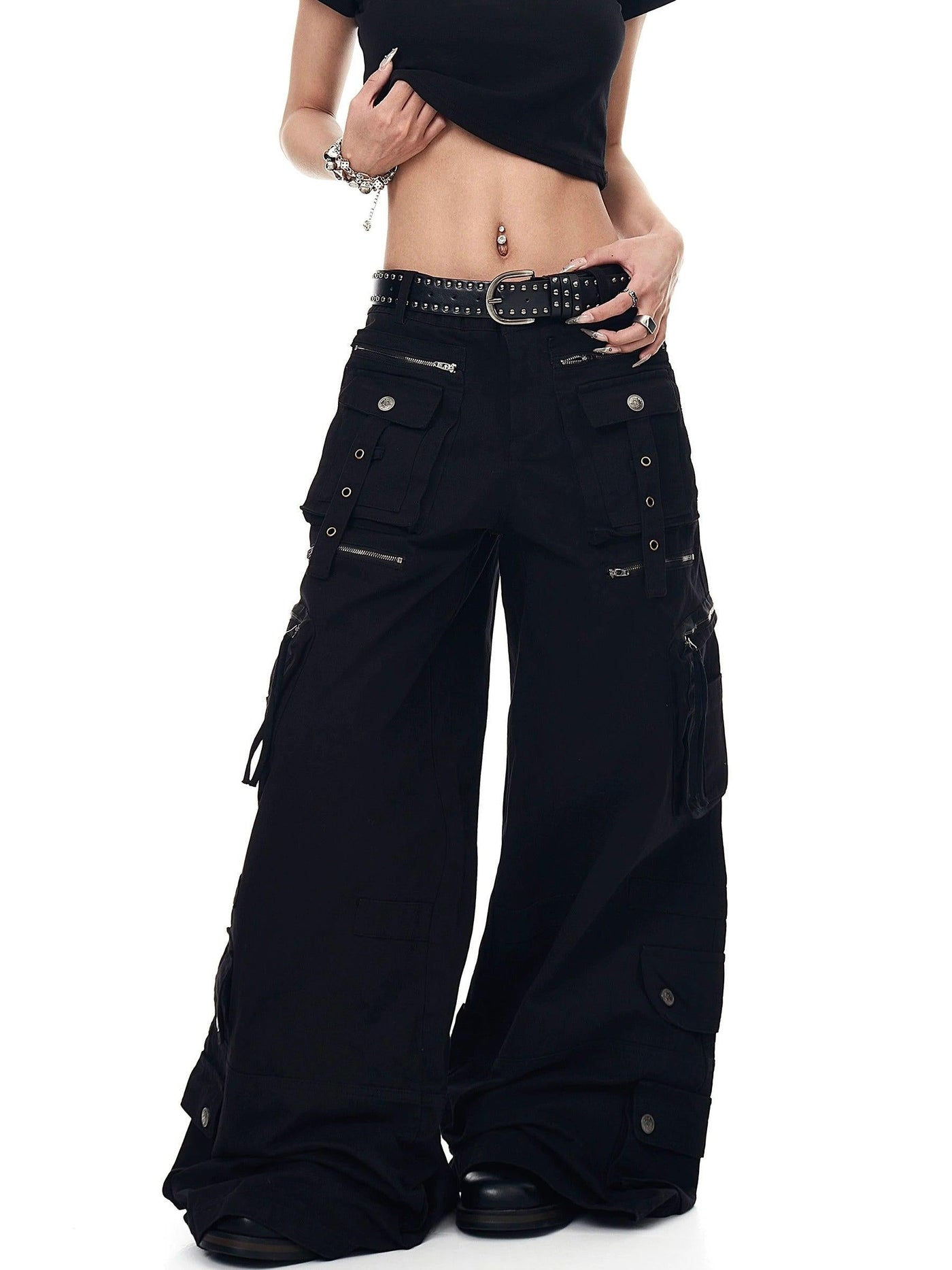 Buttoned Multiple Detail Pants Korean Street Fashion Pants By Blacklists Shop Online at OH Vault