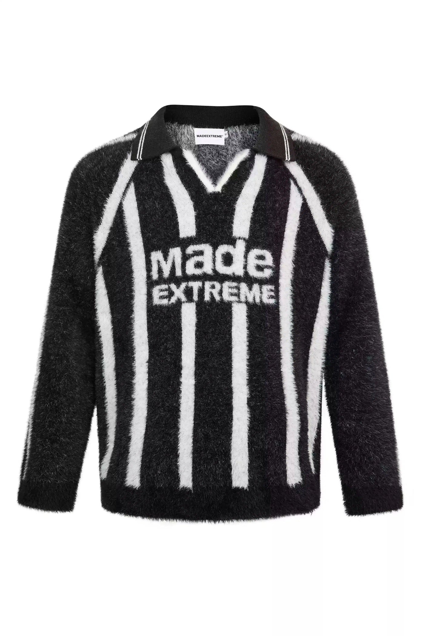 Logo Striped V-Neck Sweater Korean Street Fashion Sweater By Made Extreme Shop Online at OH Vault