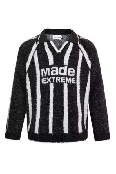 Logo Striped V-Neck Sweater Korean Street Fashion Sweater By Made Extreme Shop Online at OH Vault