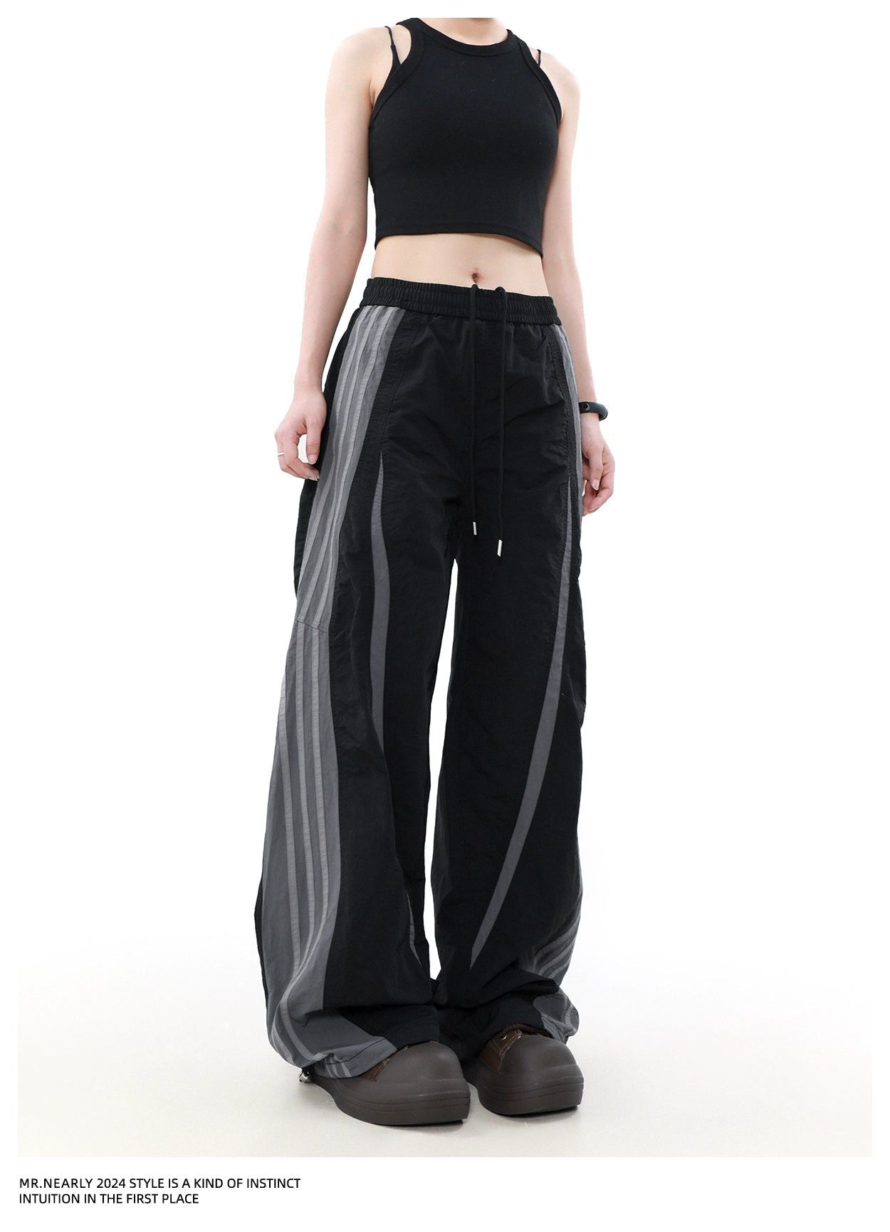 Side Stripes Stitched Contrast Track Pants Korean Street Fashion Pants By Mr Nearly Shop Online at OH Vault