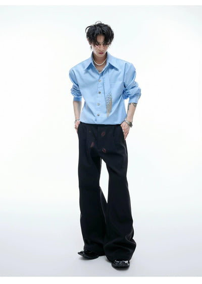 Metallic Buttons Neck-Tie Shirt Korean Street Fashion Shirt By Argue Culture Shop Online at OH Vault