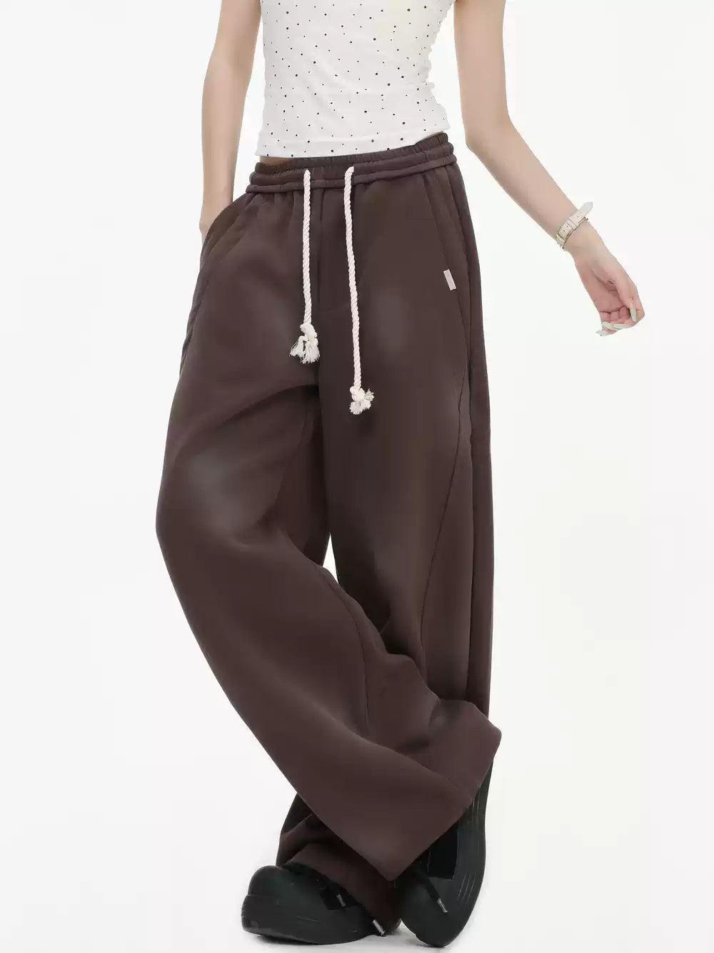 Structured White Drawstring Sweatpants Korean Street Fashion Pants By INS Korea Shop Online at OH Vault