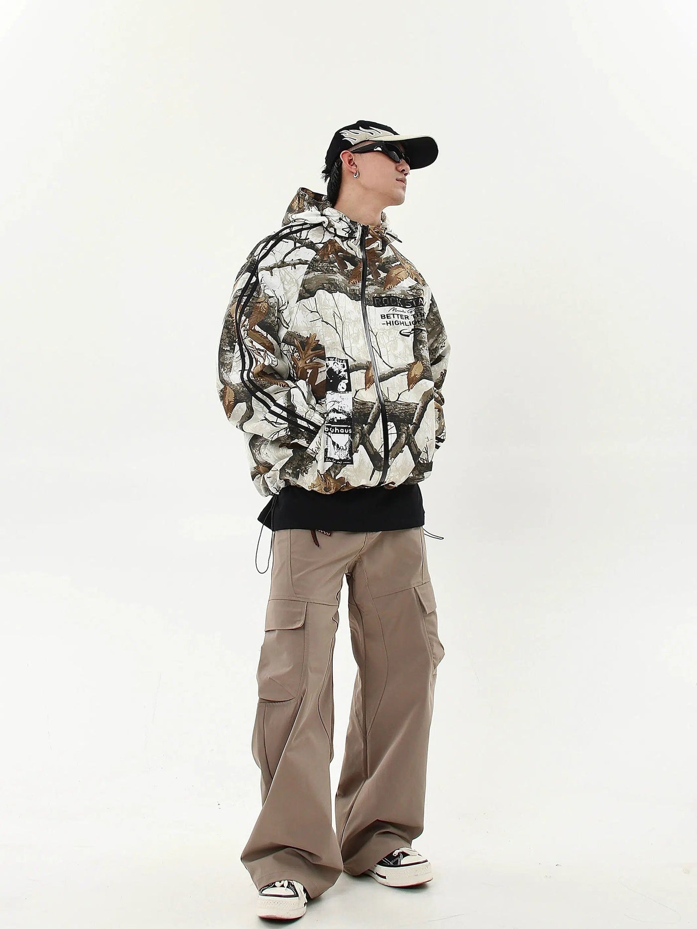 Branch Maple Leaf Camo Zip-Up Hoodie Korean Street Fashion Hoodie By Blacklists Shop Online at OH Vault