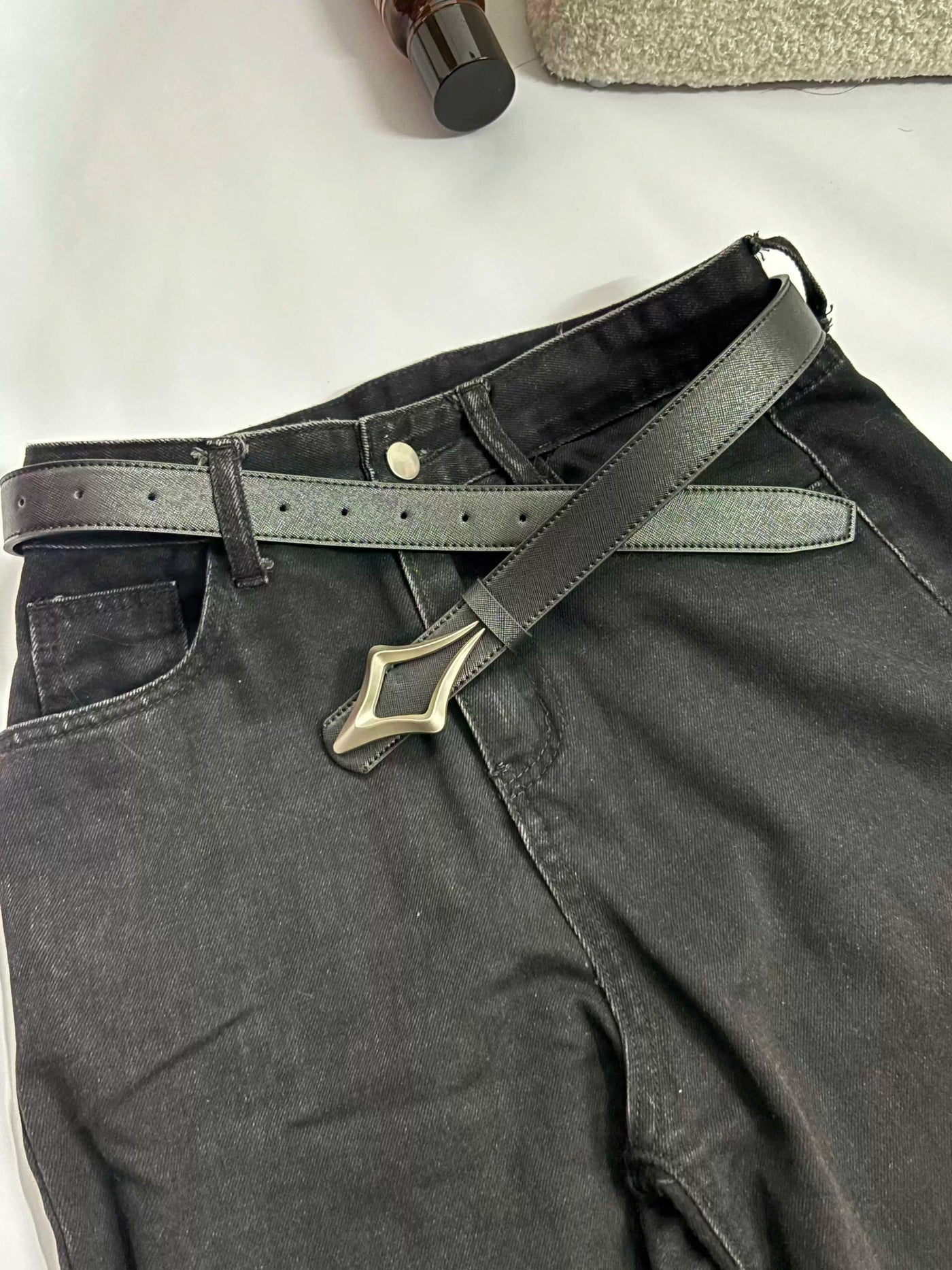 3D Metal Textured Belt Korean Street Fashion Belt By Tian Tian Shop Online at OH Vault