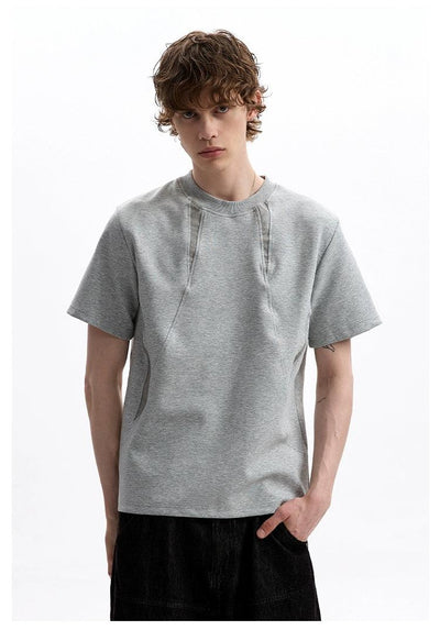 Lined Detail Versatile T-Shirt Korean Street Fashion T-Shirt By A PUEE Shop Online at OH Vault