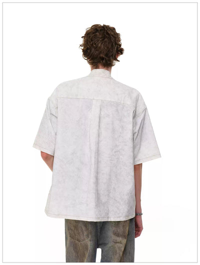 Contrast Lined Snap Buttoned Shirt Korean Street Fashion Shirt By Mr Nearly Shop Online at OH Vault