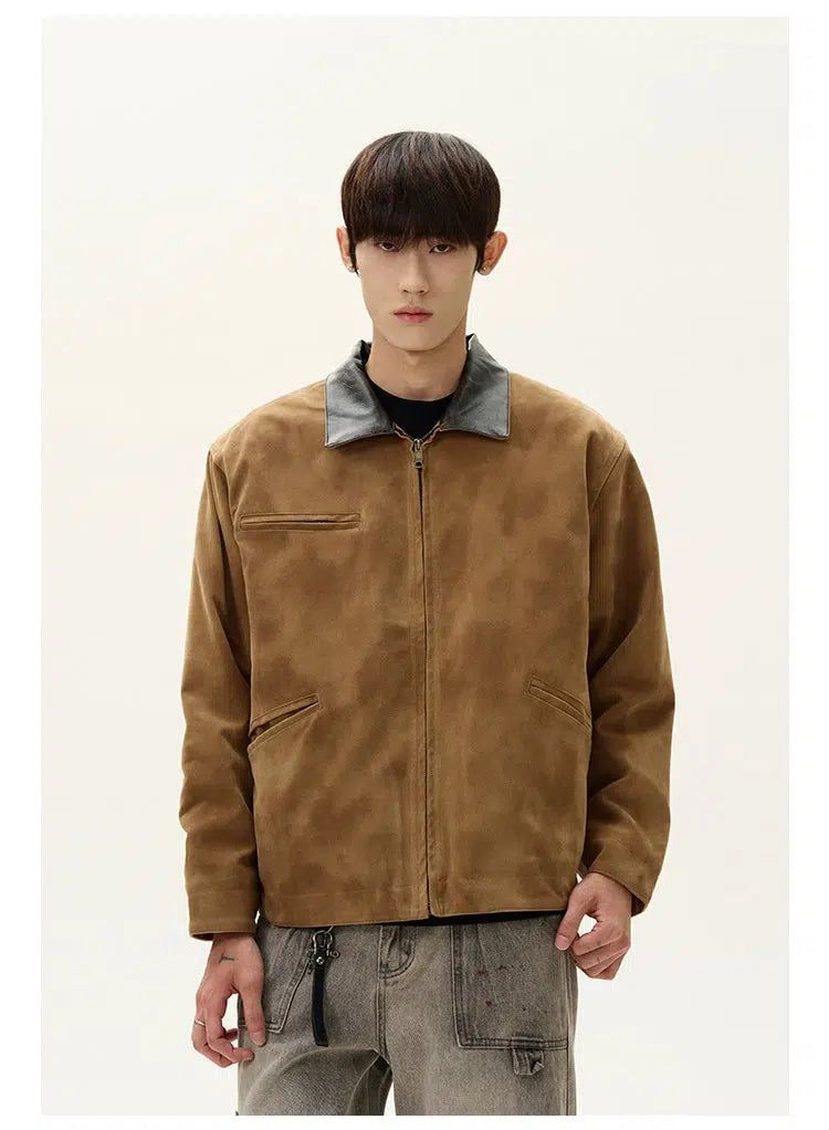 Thickened Suede Lapel Jacket Korean Street Fashion Jacket By A PUEE Shop Online at OH Vault