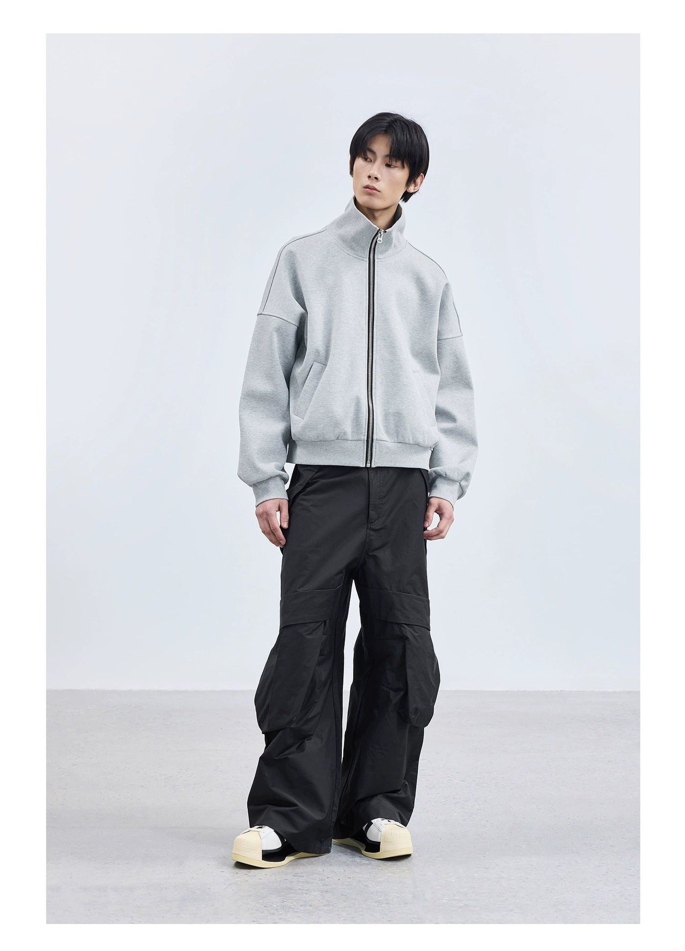 High Stand Collar Regular Fit Jacket Korean Street Fashion Jacket By Terra Incognita Shop Online at OH Vault