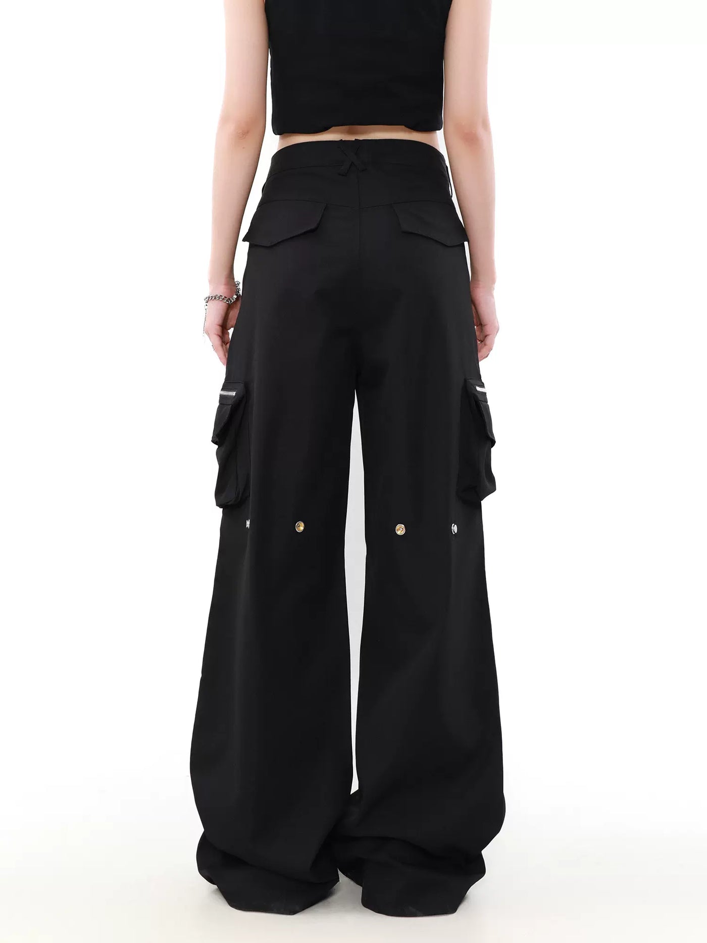 Cinched Back Detail Pants Korean Street Fashion Pants By Mr Nearly Shop Online at OH Vault
