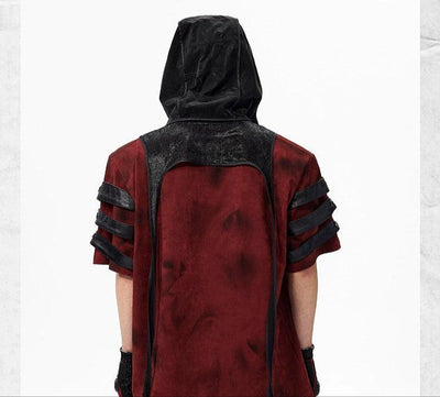 Splice PU Leather Bar Sleeves T-Shirt Korean Street Fashion T-Shirt By Slim Black Shop Online at OH Vault