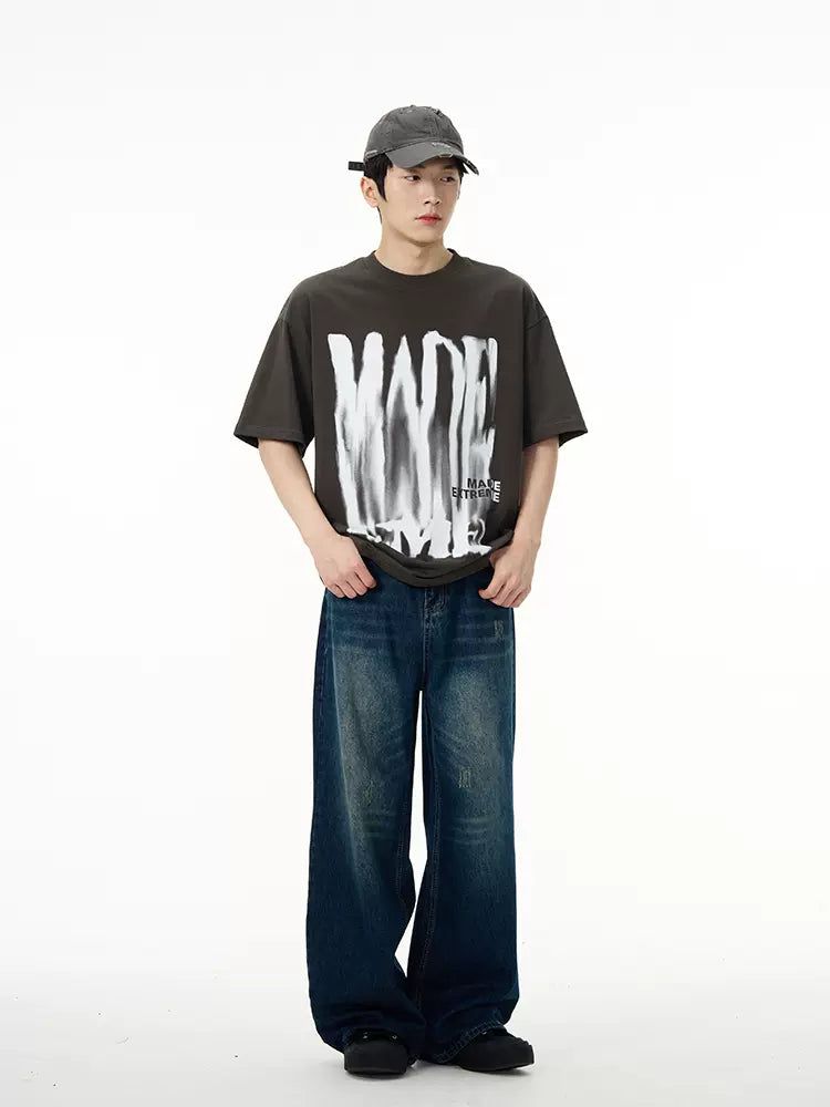 Minimal Whiskers Faded Jeans Korean Street Fashion Jeans By 77Flight Shop Online at OH Vault
