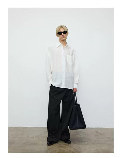 Pleated Relaxed Fit Trousers Korean Street Fashion Trousers By Terra Incognita Shop Online at OH Vault