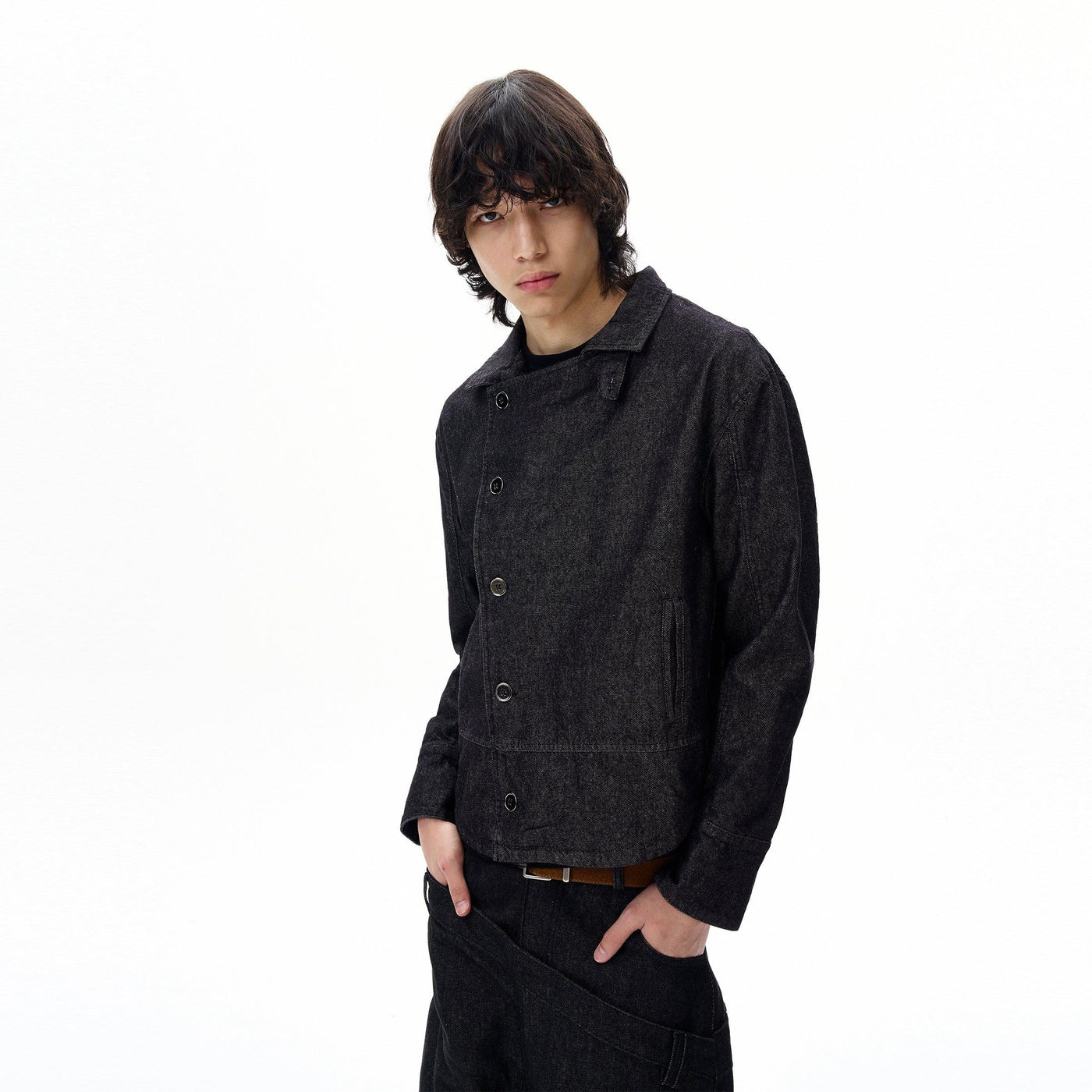 Retro Raw Color Buttoned Denim Jacket Korean Street Fashion Jacket By 77Flight Shop Online at OH Vault