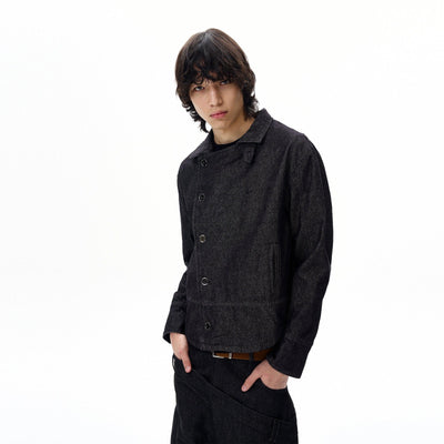 Retro Raw Color Buttoned Denim Jacket Korean Street Fashion Jacket By 77Flight Shop Online at OH Vault