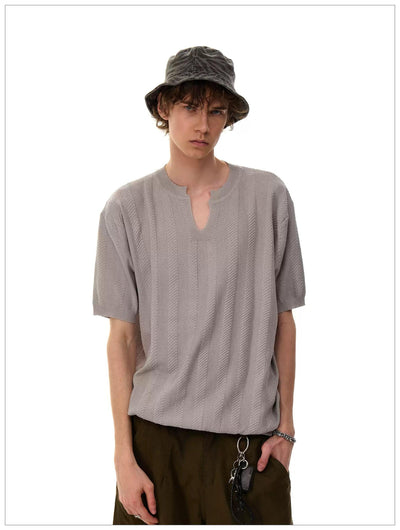 Neat Plain Knit T-Shirt Korean Street Fashion T-Shirt By Mr Nearly Shop Online at OH Vault