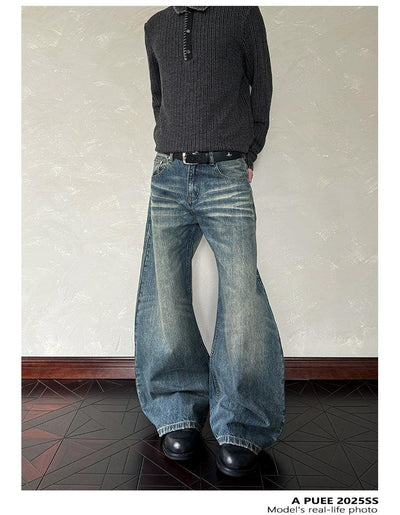 Washed Cat Whiskers Bootcut Jeans