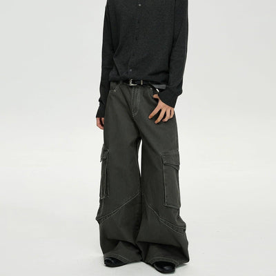 Flap Pocket Baggy Fit Cargo Pants Korean Street Fashion Pants By A PUEE Shop Online at OH Vault