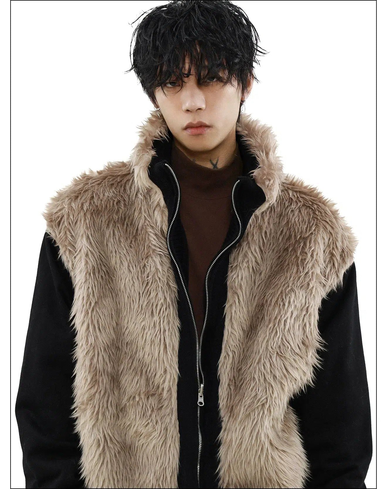 Reversible Fur Lined Knit Jacket Korean Street Fashion Jacket By Mr Nearly Shop Online at OH Vault