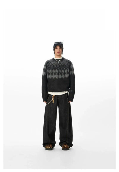 Beaded Pattern Knit Sweater Korean Street Fashion Sweater By JHYQ Shop Online at OH Vault