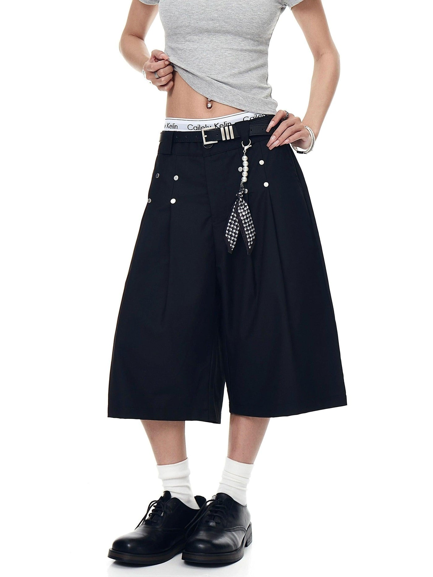 Pleated Wide Leg Suit Pants Korean Street Fashion Pants By Blacklists Shop Online at OH Vault