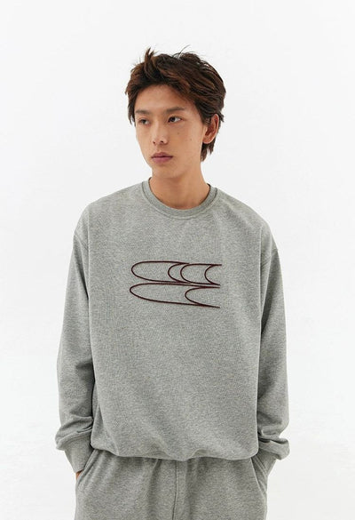 Logo Outline Versatile Crewneck Korean Street Fashion Crewneck By Crying Center Shop Online at OH Vault