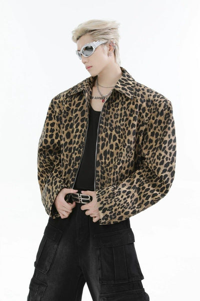 Animal Print Zippered Jacket