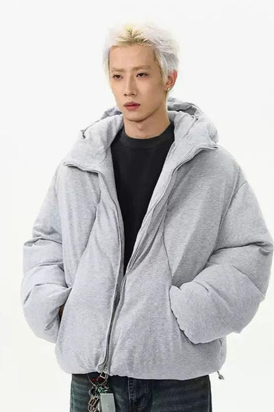 Casual Zippered Detail Puffer Jacket Korean Street Fashion Jacket By A PUEE Shop Online at OH Vault