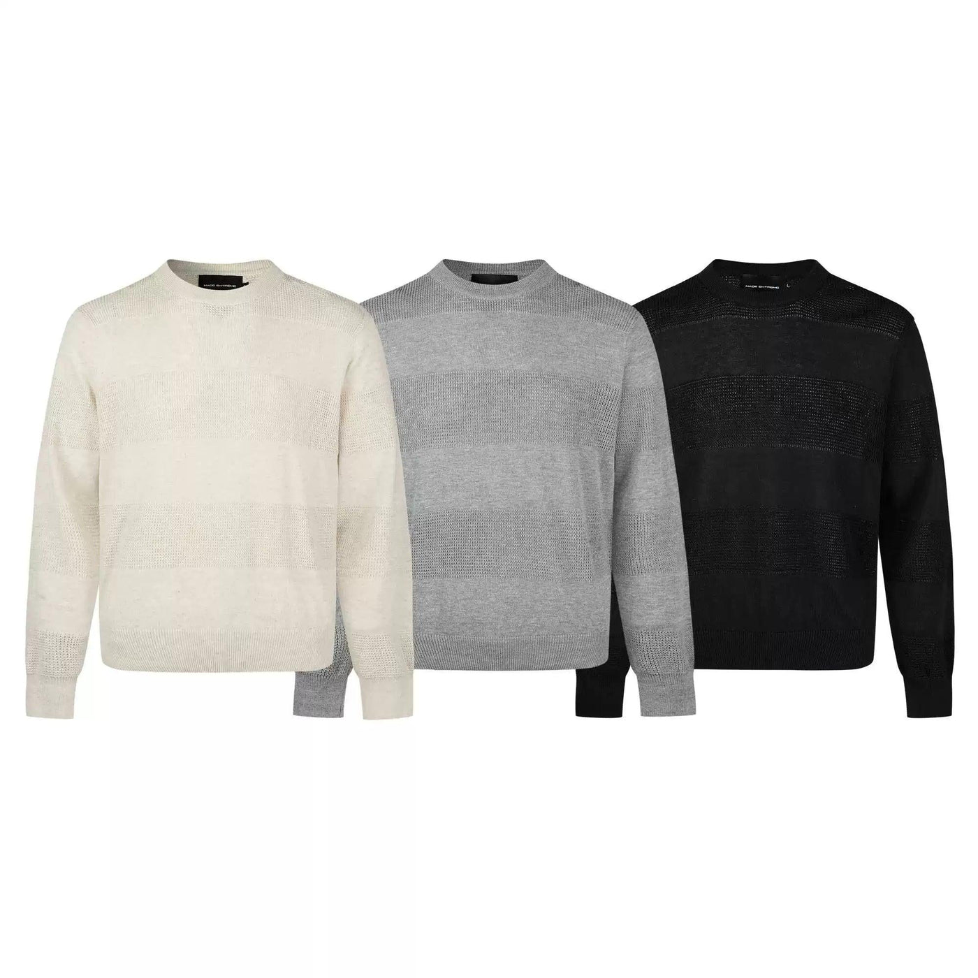 Striped Pattern Textured Sweater Korean Street Fashion Sweater By Made Extreme Shop Online at OH Vault