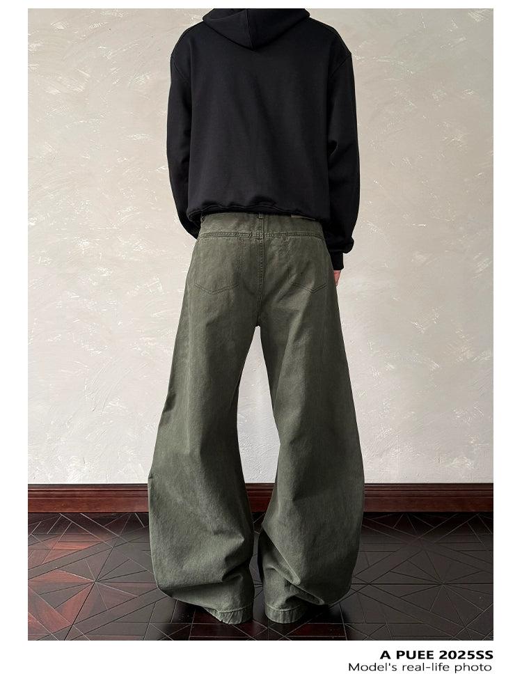 Washed Low-Rise Pants