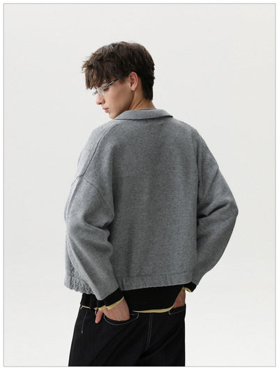 Patterned Splice Knit Jacket Korean Street Fashion Jacket By Mr Nearly Shop Online at OH Vault