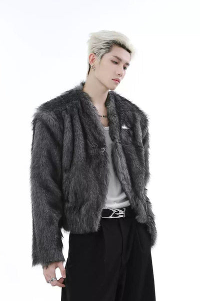 Faux Fur Short Blazer Korean Street Fashion Blazer By Turn Tide Shop Online at OH Vault