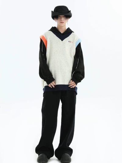 Contrast Dots Knit V-Neck Vest Korean Street Fashion Vest By INS Korea Shop Online at OH Vault