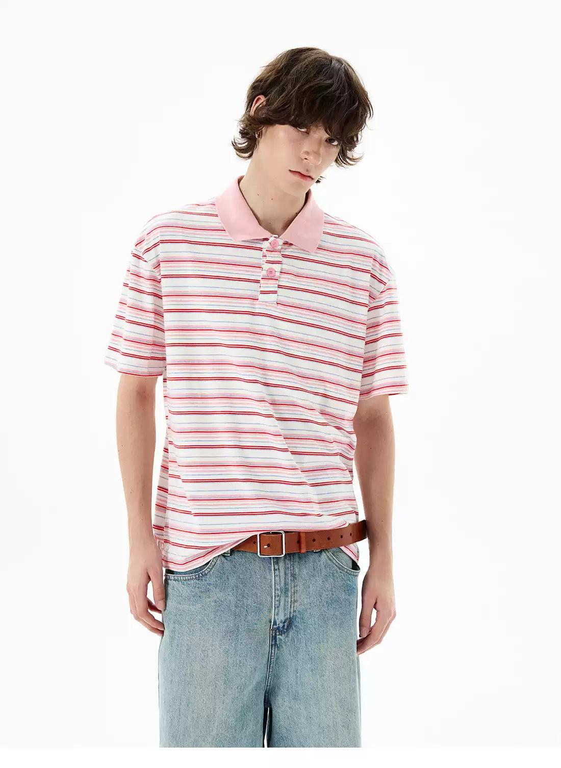 Casual Striped Polo Korean Street Fashion Polo By 77Flight Shop Online at OH Vault
