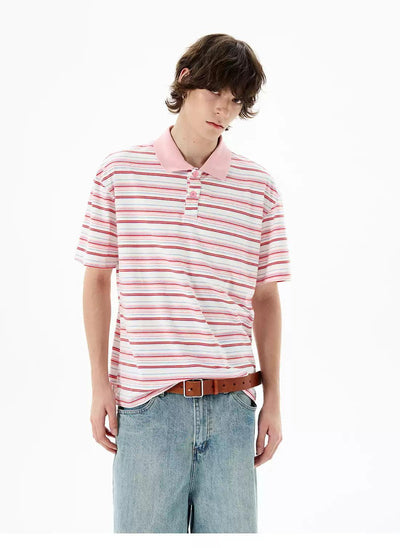 Casual Striped Polo Korean Street Fashion Polo By 77Flight Shop Online at OH Vault