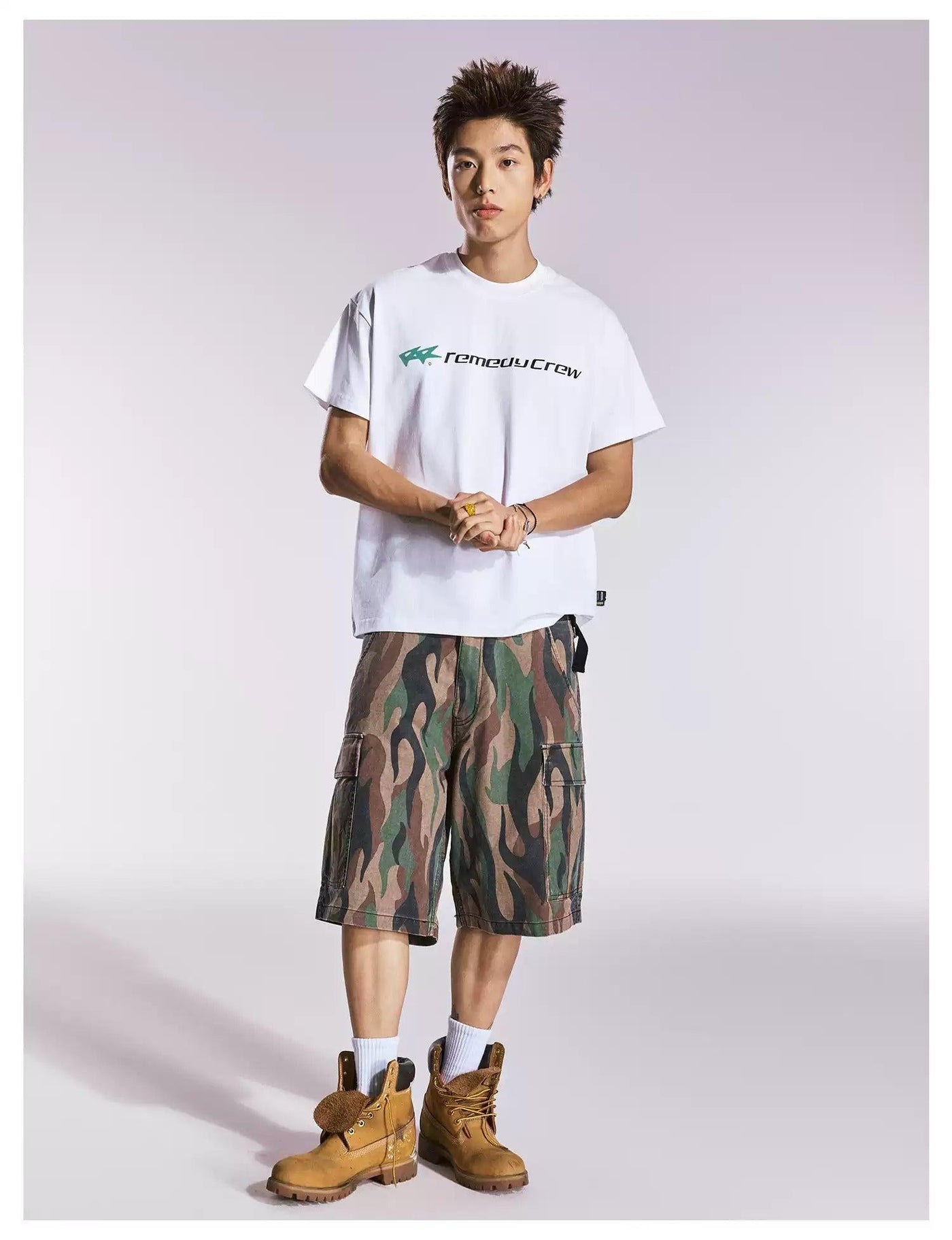 Gradient Logo Graphic T-Shirt Korean Street Fashion T-Shirt By Remedy Shop Online at OH Vault