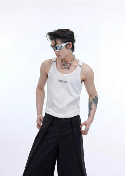 Metal Link Straps Tank Top Korean Street Fashion Tank Top By Argue Culture Shop Online at OH Vault