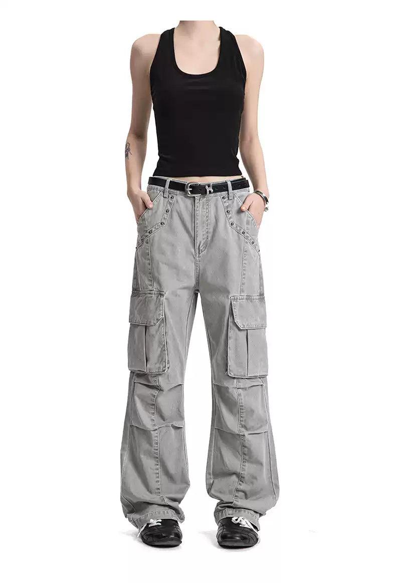Versatile Multi-Details Cargo Jeans Korean Street Fashion Jeans By Made Extreme Shop Online at OH Vault
