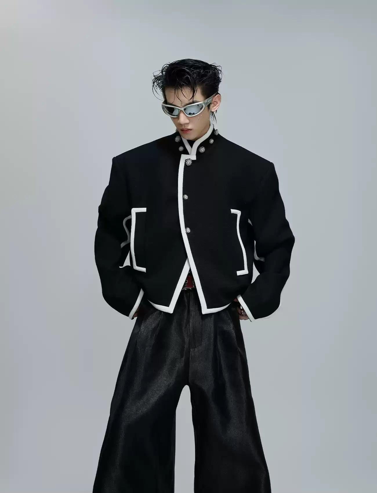 Outline Contrast Boxy Blazer Korean Street Fashion Blazer By Argue Culture Shop Online at OH Vault