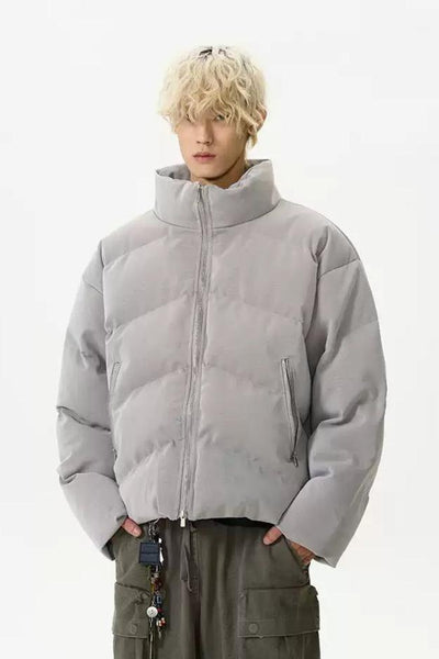 Quilted Plain Color Puffer Jacket Korean Street Fashion Jacket By A PUEE Shop Online at OH Vault