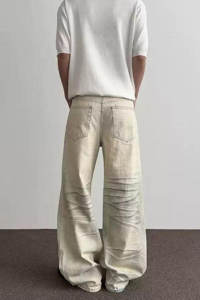 Whisker Faded & Ripped Jeans Korean Street Fashion Jeans By A PUEE Shop Online at OH Vault