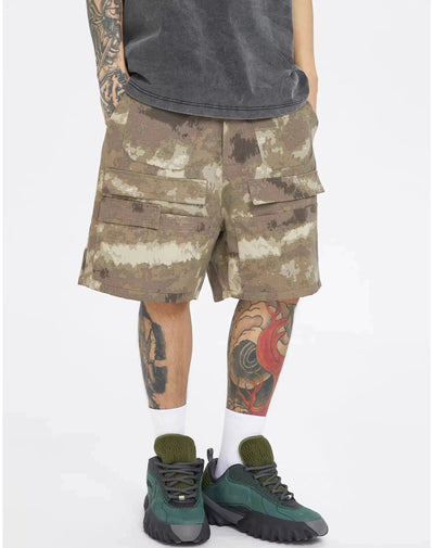 Multi-Detail Camouflage Shorts Korean Street Fashion Shorts By Face2Face Shop Online at OH Vault