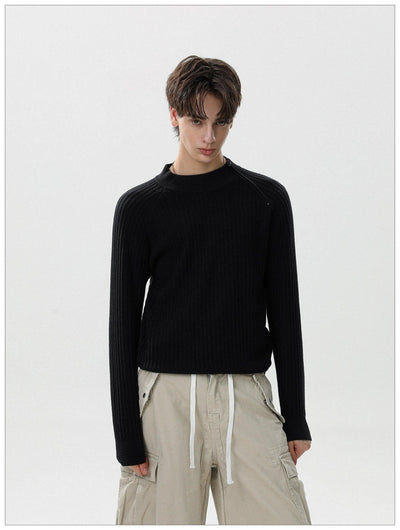 Zipped Slit Textured Sweater Korean Street Fashion Sweater By Mr Nearly Shop Online at OH Vault