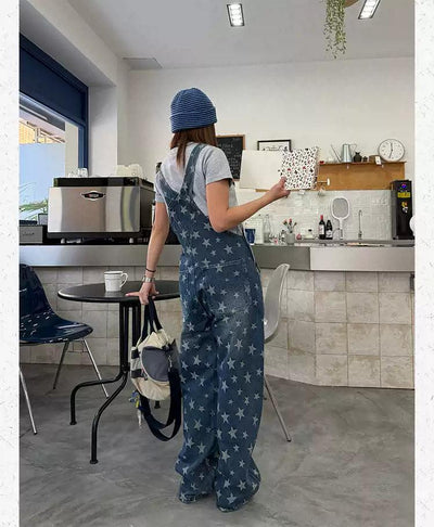 Washed Stars Scattered Overall Korean Street Fashion Overall By Made Extreme Shop Online at OH Vault