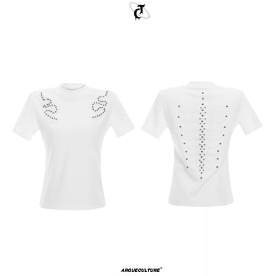 Rivet Pattern Detailing T-Shirt Korean Street Fashion T-Shirt By Argue Culture Shop Online at OH Vault
