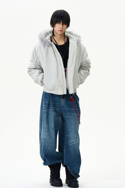 Washed Whisker Lines Jeans Korean Street Fashion Jeans By 77Flight Shop Online at OH Vault