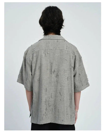 Distressed Texture Shirt Korean Street Fashion Shirt By CATSSTAC Shop Online at OH Vault